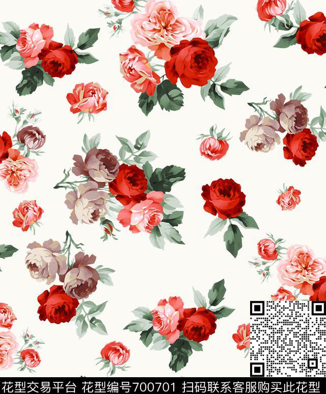 2016-9-5.jpg - 700701 - 玫瑰 花朵 花卉 - 传统印花花型 － 女装花型设计 － 瓦栏