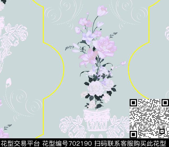 美式 .jpg - 702190 - 美式配色 - 数码印花花型 － 沙发布花型设计 － 瓦栏