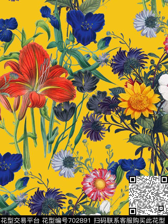 20169-9-5a.jpg - 702891 - 花卉 漂亮色彩 大牌 - 数码印花花型 － 女装花型设计 － 瓦栏