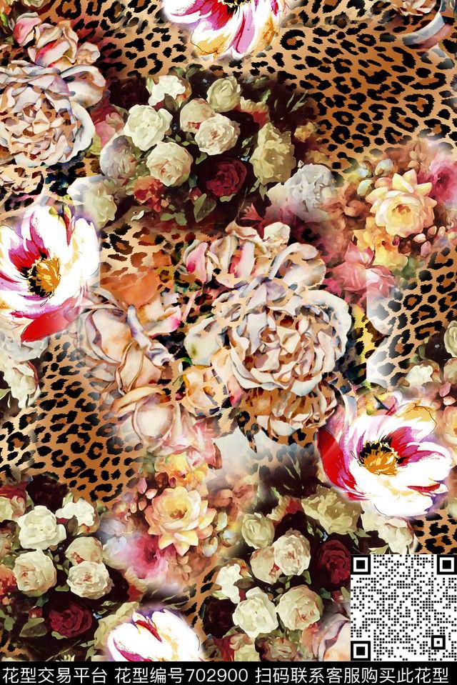 2016036.jpg - 702900 - 花卉 满版 动物纹 - 数码印花花型 － 女装花型设计 － 瓦栏