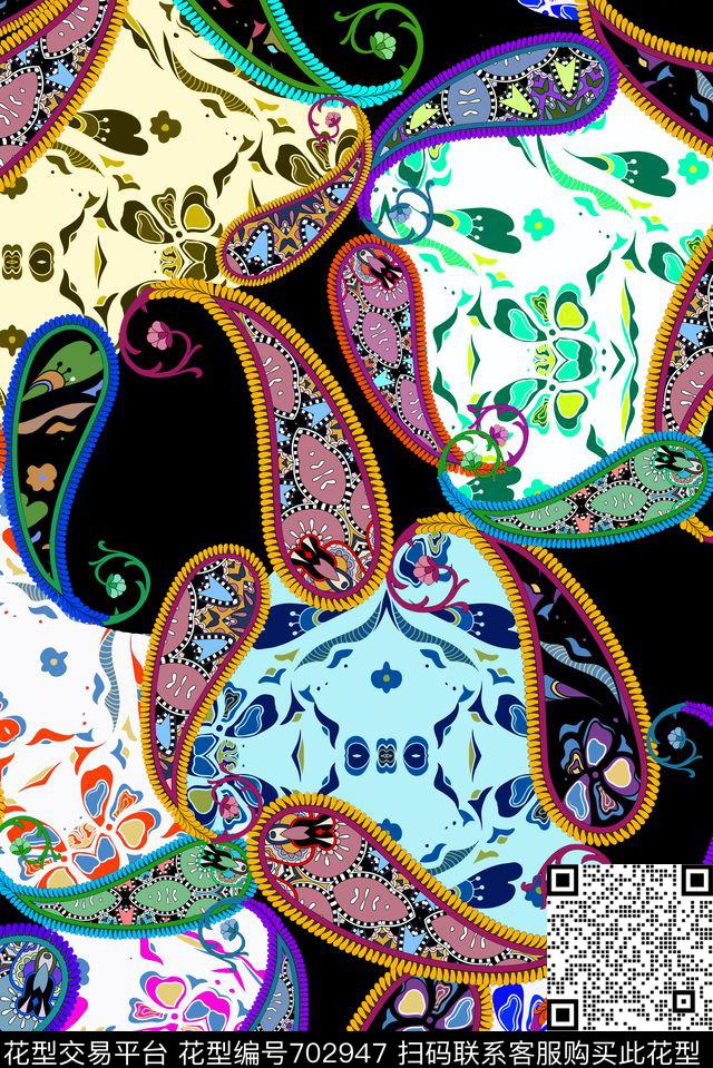 2016027.jpg - 702947 - 满版 佩斯利 纹路 - 传统印花花型 － 女装花型设计 － 瓦栏