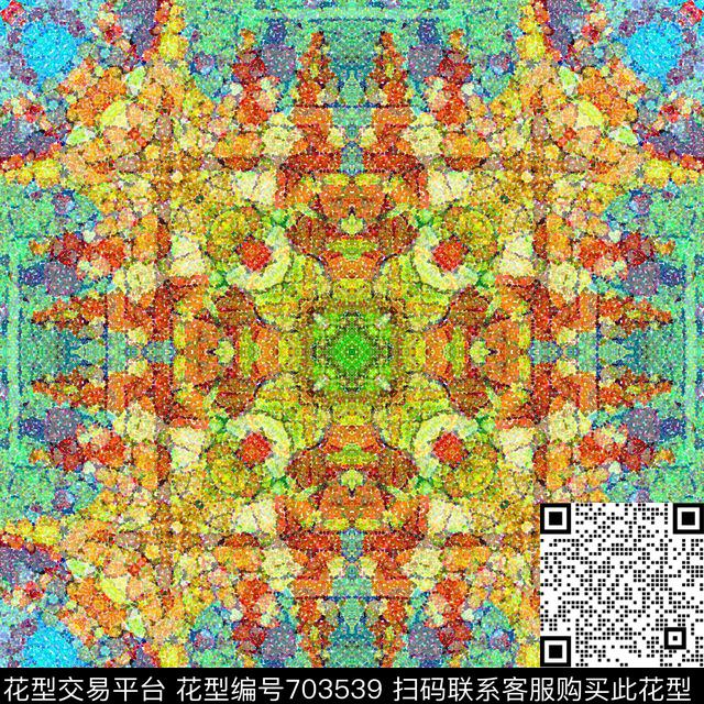 160829-cxsj-3-1.jpg - 703539 - 丝巾围巾秀场 抽象色彩 迷彩图案 - 数码印花花型 － 方巾花型设计 － 瓦栏