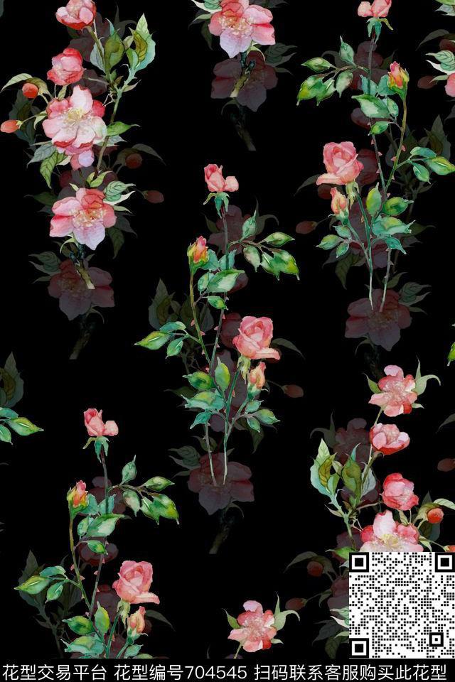 YSA2100368-1.jpg - 704545 - 水彩 花卉 桃花 - 数码印花花型 － 女装花型设计 － 瓦栏