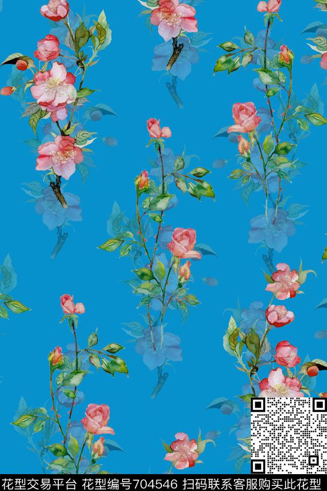 YSA2100368-2.jpg - 704546 - 水彩 花卉 桃花 - 数码印花花型 － 女装花型设计 － 瓦栏