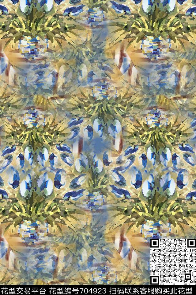 160905-青蓝雅韵-7-2.jpg - 704923 - 迷彩图案 迷彩色块 抽象花卉 - 数码印花花型 － 女装花型设计 － 瓦栏