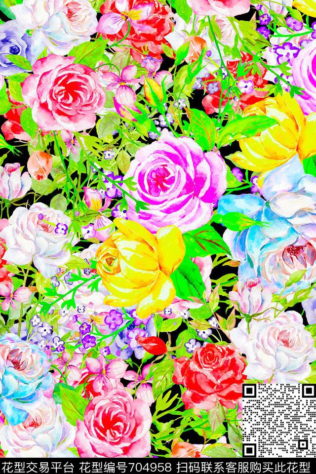 D15.3.jpg - 704958 - bright summer flowers - 数码印花花型 － 女装花型设计 － 瓦栏