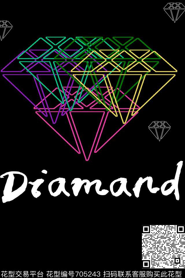 DIAMAND.jpg - 705243 - 几何 线条 钻石 - 传统印花花型 － 男装花型设计 － 瓦栏