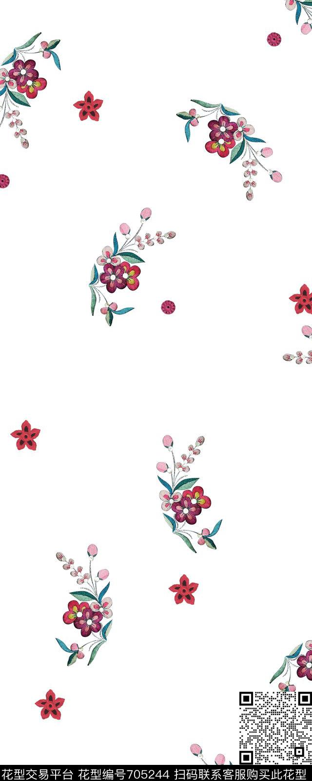 W0912-1.jpg - 705244 - 小碎花 花朵 花卉 - 数码印花花型 － 窗帘花型设计 － 瓦栏