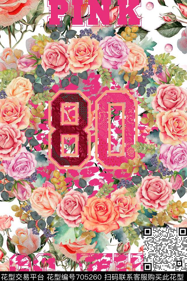 D16.jpg - 705260 - Pink flowers watercolor - 数码印花花型 － 泳装花型设计 － 瓦栏
