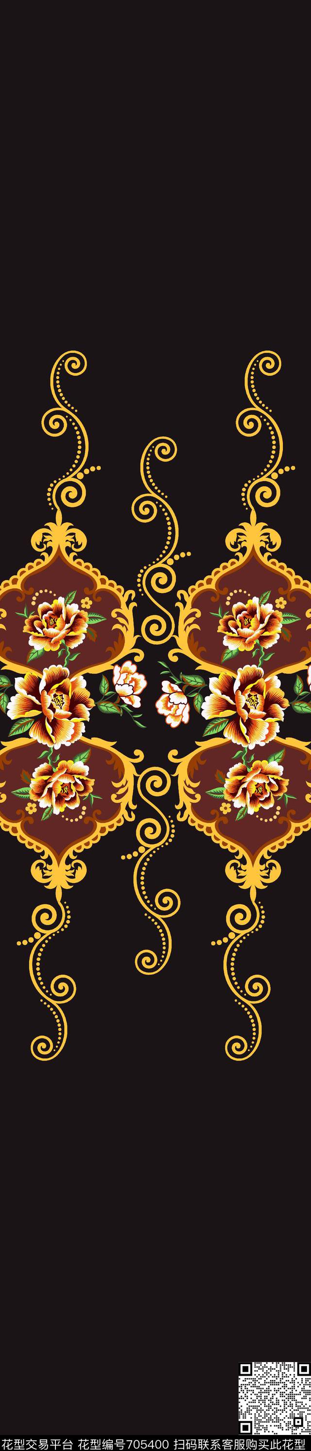 007.jpg - 705400 - 绣球花 康乃馨 花瓣 - 传统印花花型 － 窗帘花型设计 － 瓦栏