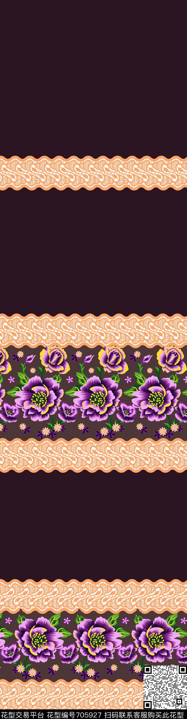 032.jpg - 705927 - 玉兰花 玫瑰 牡丹 - 传统印花花型 － 窗帘花型设计 － 瓦栏