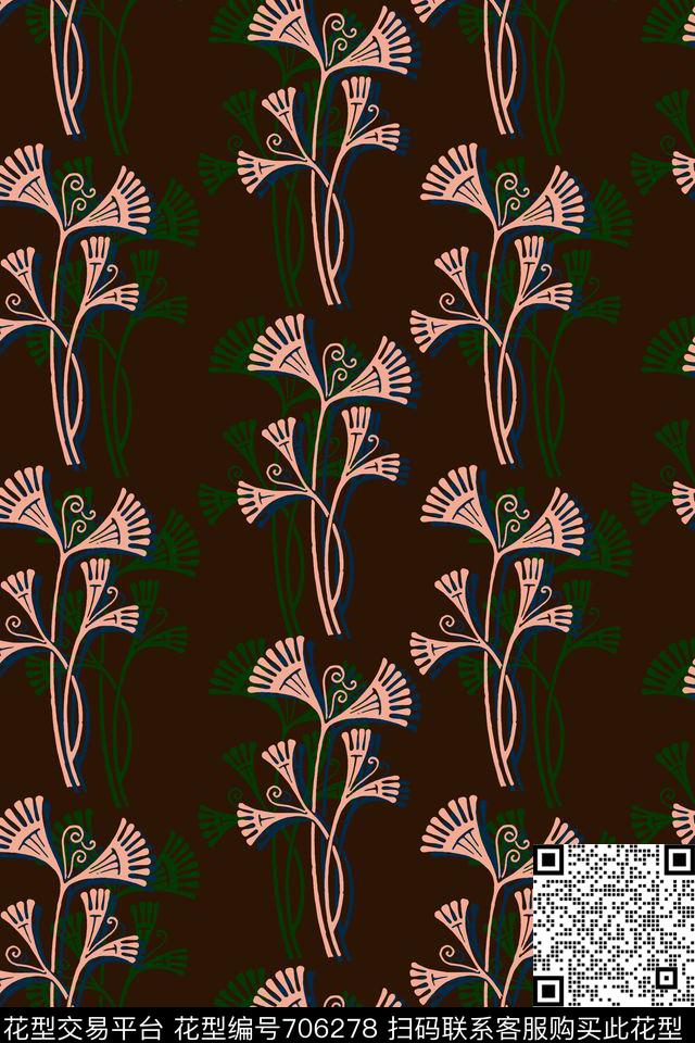 16-9-13-5-2.jpg - 706278 - 民族风 男装 抽象植物 - 传统印花花型 － 男装花型设计 － 瓦栏