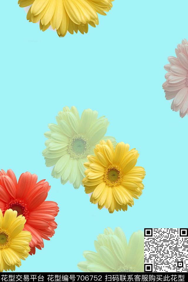 红黄花.jpg - 706752 - 花朵 手绘 彩色 - 数码印花花型 － 女装花型设计 － 瓦栏