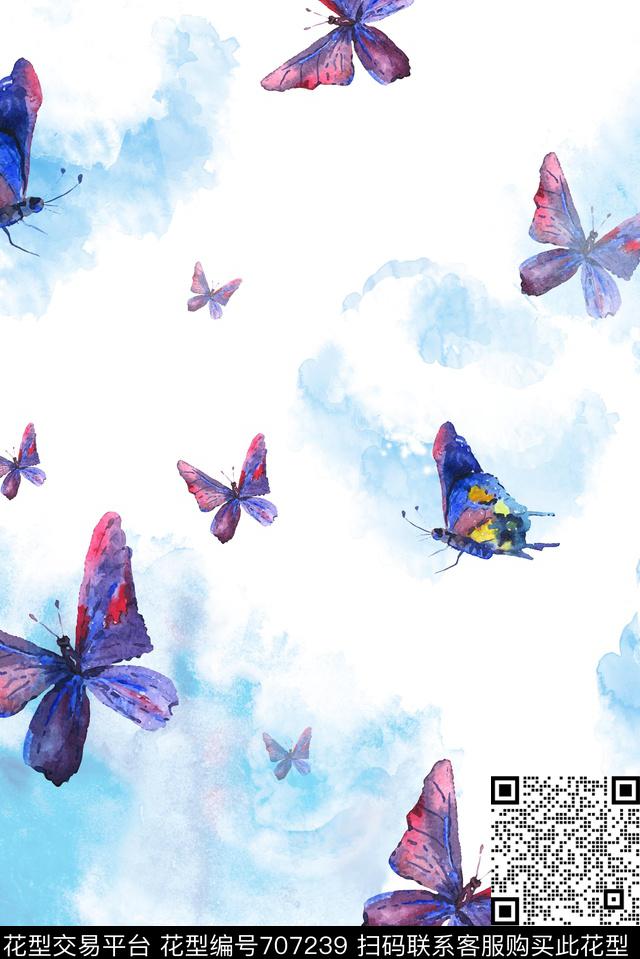 20160918-3S.jpg - 707239 - 昆虫 数码动物类 蝴蝶 - 数码印花花型 － 女装花型设计 － 瓦栏