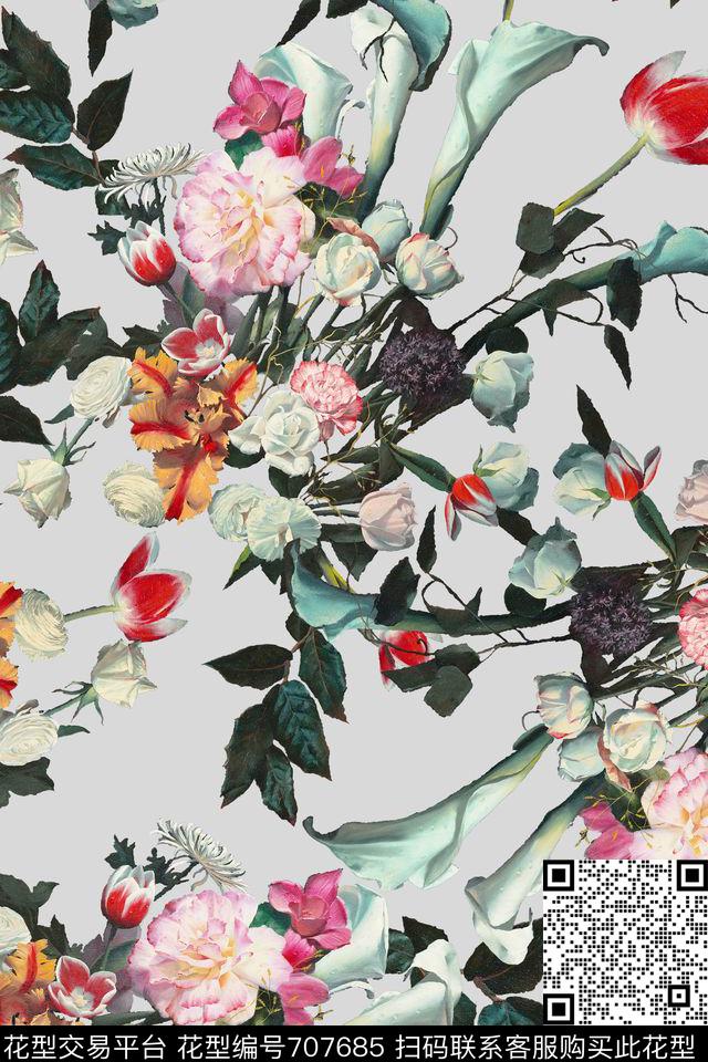 FY0578.jpg - 707685 - 花鸟 花卉 油画 - 数码印花花型 － 女装花型设计 － 瓦栏