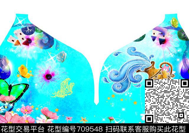 星座主题 水瓶座.jpg - 709548 - 趣味 花朵 时尚 - 数码印花花型 － 泳装花型设计 － 瓦栏
