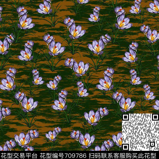 3D立体花卉草地.jpg - 709786 - 乱花 兰花 花朵 - 数码印花花型 － 女装花型设计 － 瓦栏