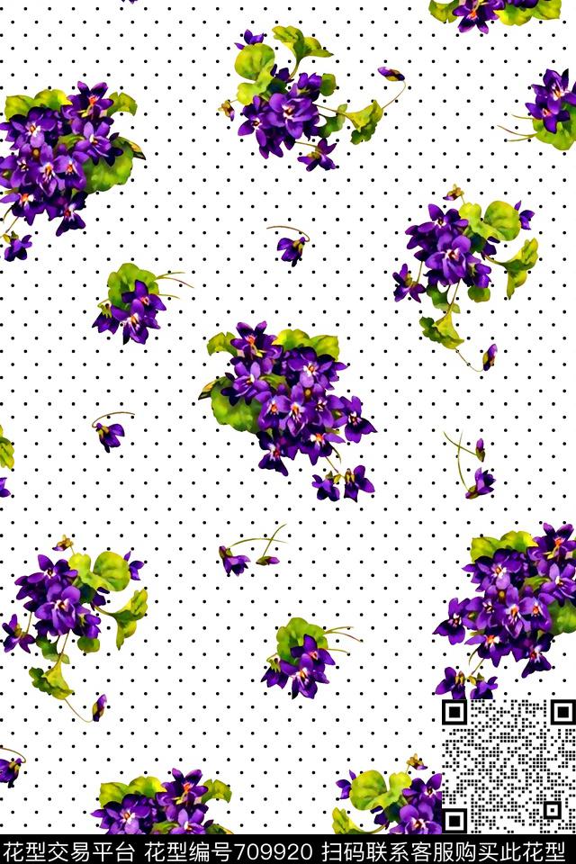 M9508.jpg - 709920 - 抽象手绘满版花卉 复古波点 最新高清数码水彩花卉 - 数码印花花型 － 女装花型设计 － 瓦栏