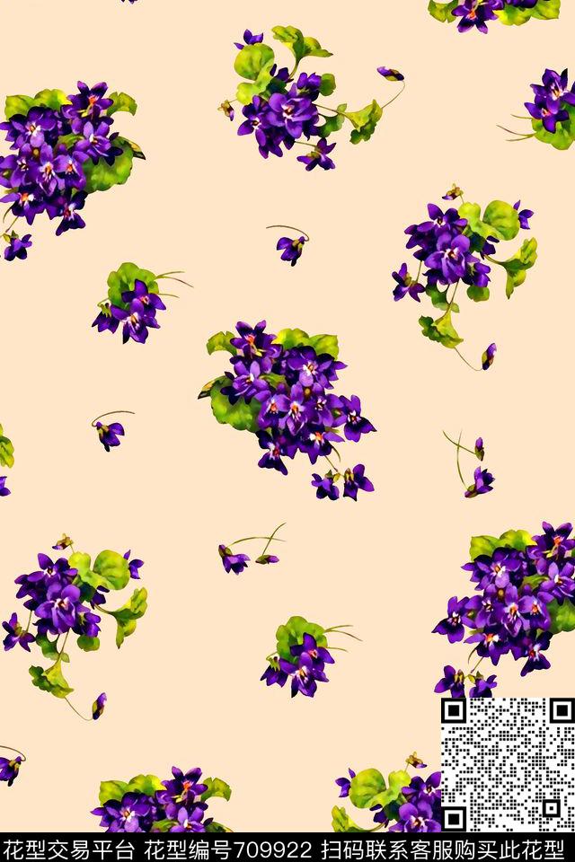 M9508-2.jpg - 709922 - 抽象手绘满版花卉 复古波点 最新高清数码水彩花卉 - 数码印花花型 － 女装花型设计 － 瓦栏
