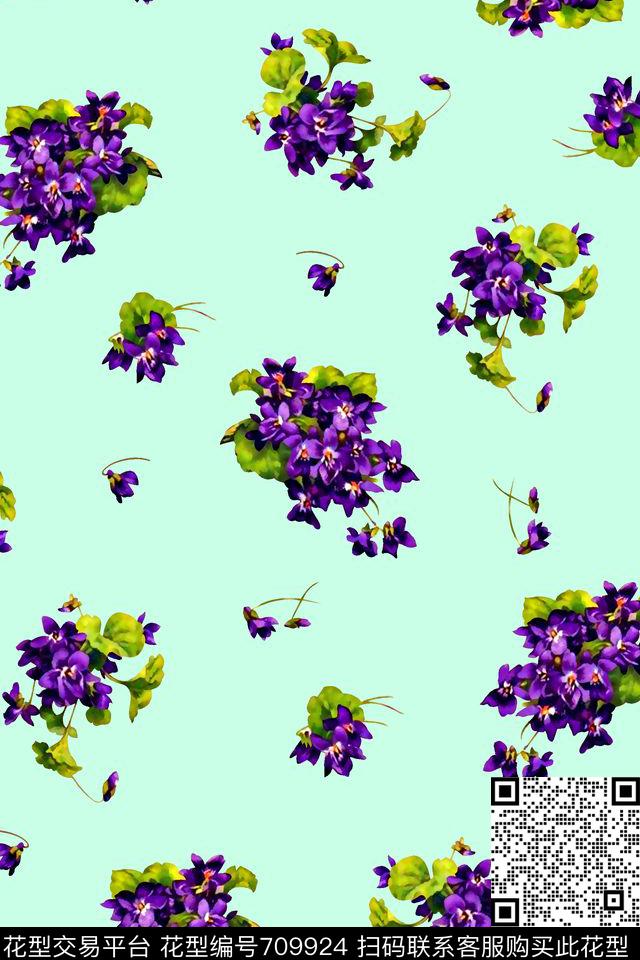 M9508-4.jpg - 709924 - 抽象手绘满版花卉 复古波点 最新高清数码水彩花卉 - 数码印花花型 － 女装花型设计 － 瓦栏