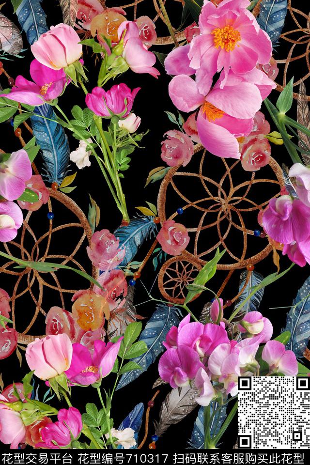 FY0600.jpg - 710317 - 花朵 花卉 羽毛 - 数码印花花型 － 女装花型设计 － 瓦栏