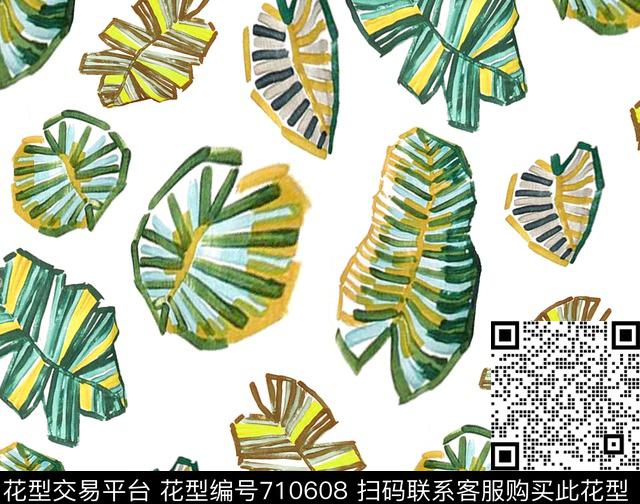 2017-0918.jpg - 710608 - 抽象植物 树叶 油画叶子 - 数码印花花型 － 女装花型设计 － 瓦栏