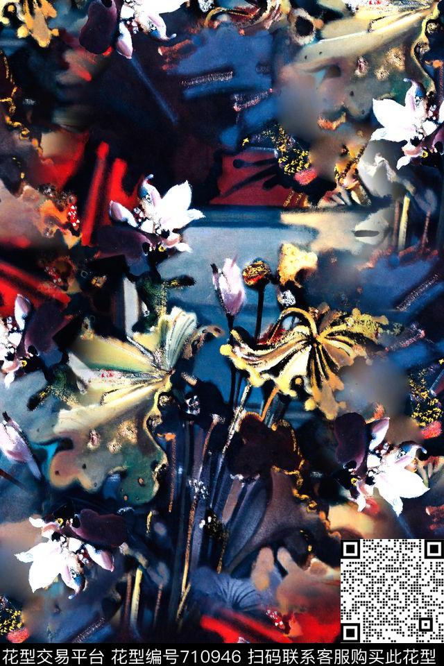 FY0601.jpg - 710946 - 底纹 抽象 花朵 - 数码印花花型 － 女装花型设计 － 瓦栏