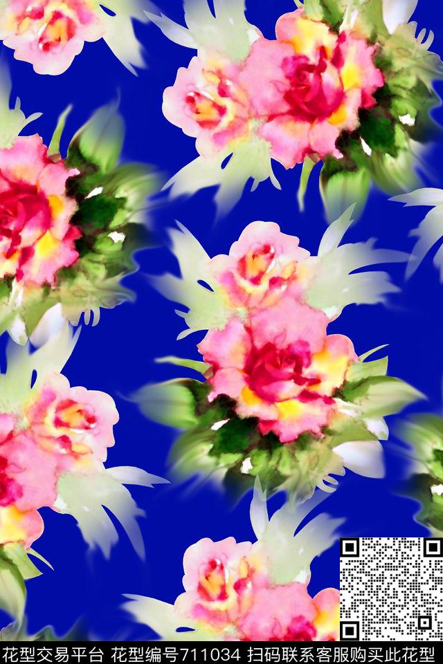 M9503-2.jpg - 711034 - 满版纹理花卉 清爽手绘水彩花卉 女装花卉 - 数码印花花型 － 女装花型设计 － 瓦栏