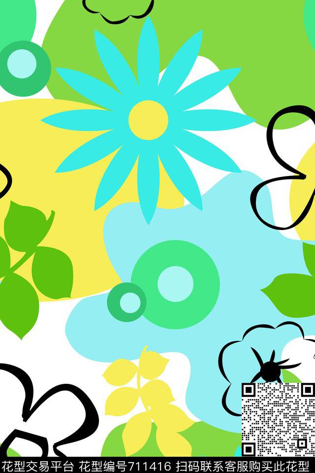 服装花型1.jpg - 711416 - 花卉 多彩 几何图案 - 数码印花花型 － 童装花型设计 － 瓦栏