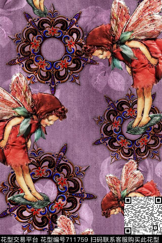 0925-01.jpg - 711759 - 欧美 人偶 风景 - 数码印花花型 － 女装花型设计 － 瓦栏