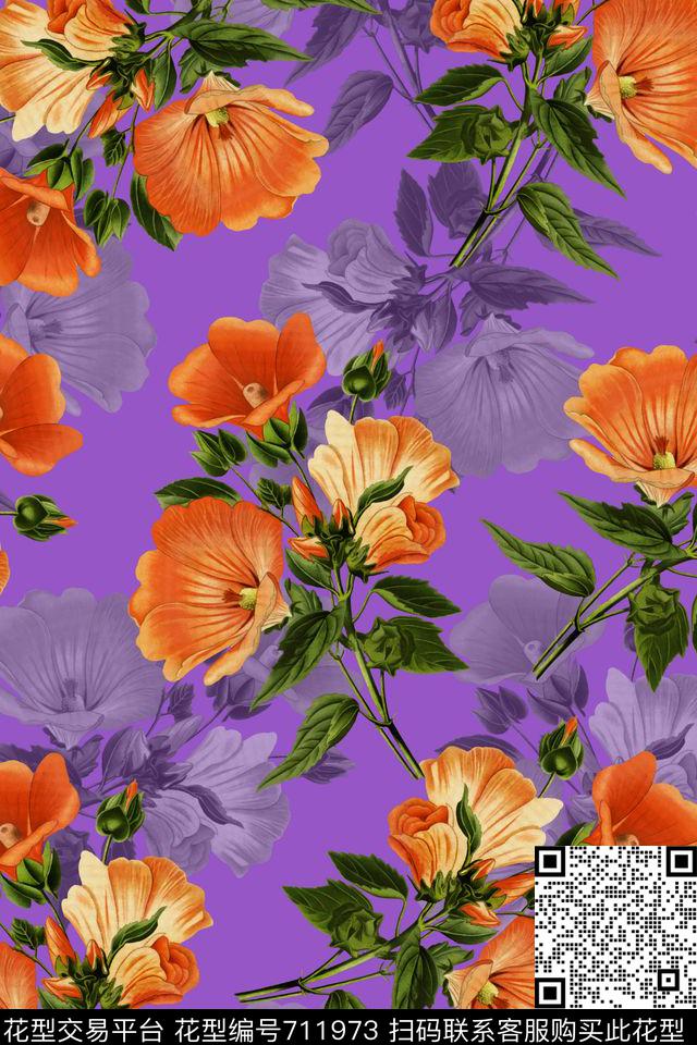 2016-9-22浪漫花卉3.jpg - 711973 - 浪漫 清新 水彩花卉 - 数码印花花型 － 女装花型设计 － 瓦栏
