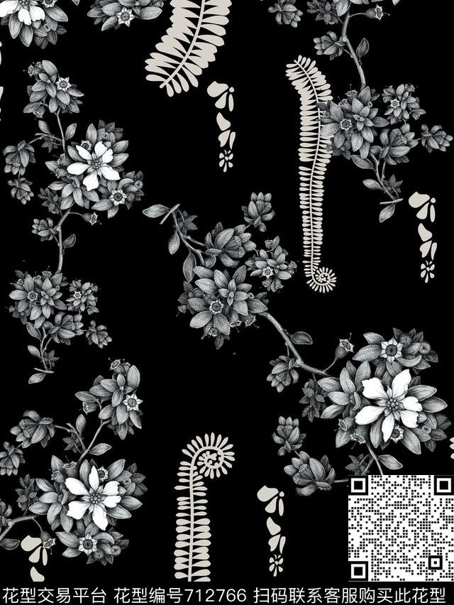 hua197.jpg - 712766 - 中国风 花卉 沙发 - 传统印花花型 － 沙发布花型设计 － 瓦栏