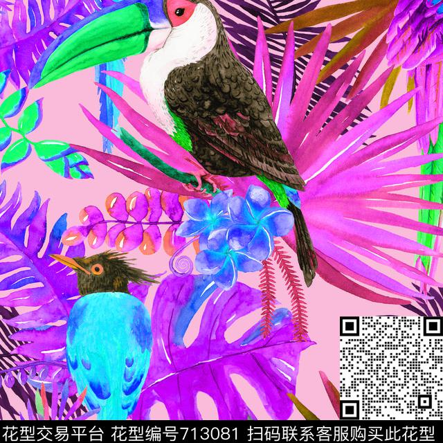 Tropical30.jpg - 713081 - tropical watercolor 2017 - 数码印花花型 － 泳装花型设计 － 瓦栏