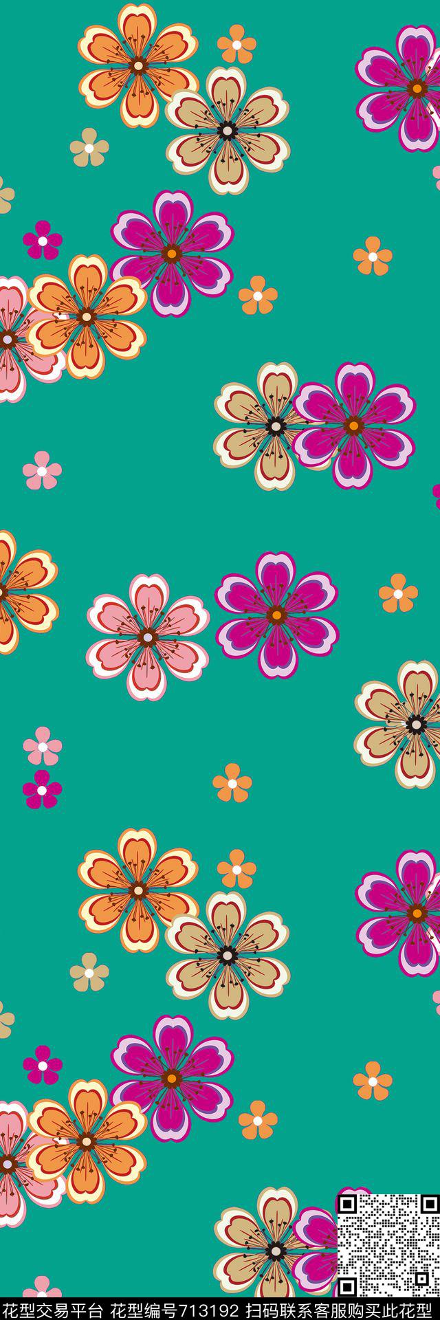 JF16580-3.jpg - 713192 - 小碎花 花朵 小花 - 传统印花花型 － 女装花型设计 － 瓦栏