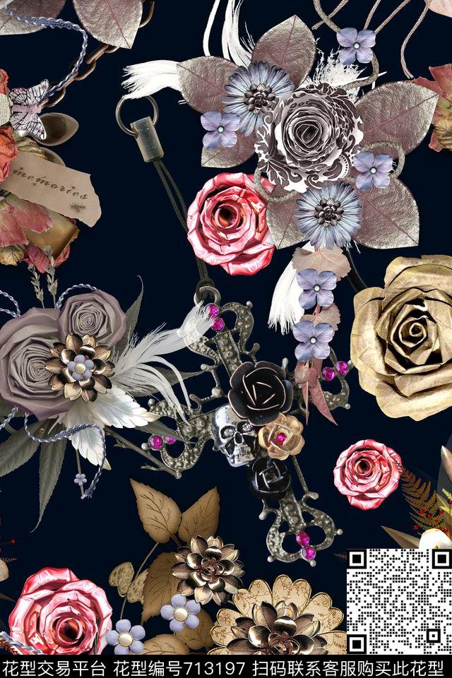 FY0615.jpg - 713197 - 花朵 花卉 暗黑 - 数码印花花型 － 女装花型设计 － 瓦栏