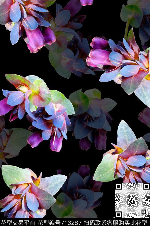 85674.jpg - 713287 - 植物 花朵 叶子 - 数码印花花型 － 女装花型设计 － 瓦栏