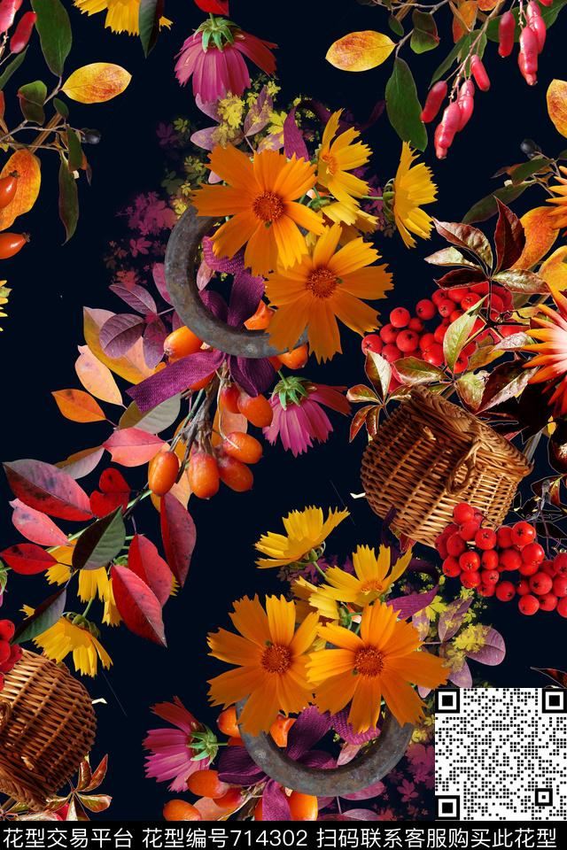 FY0621.jpg - 714302 - 花朵 花卉 暗黑 - 数码印花花型 － 女装花型设计 － 瓦栏