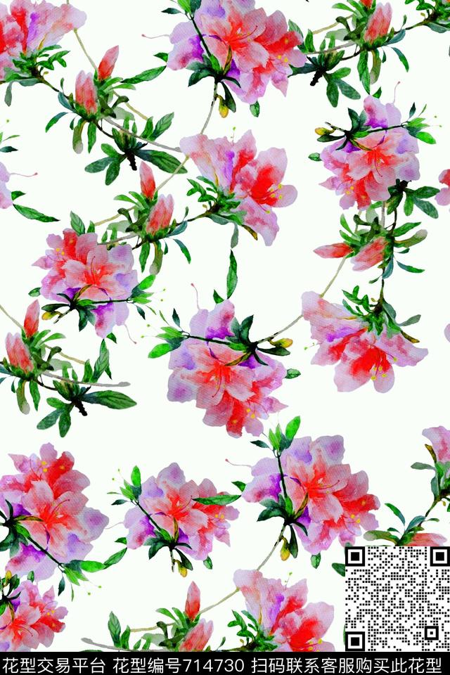 2016-9-28水彩树枝花卉1.jpg - 714730 - 水彩 植物 花卉 - 数码印花花型 － 女装花型设计 － 瓦栏