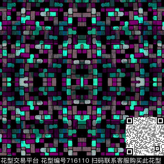 Geometric patterns X4.jpg - 716110 - 女装 色块 方格 - 数码印花花型 － 女装花型设计 － 瓦栏