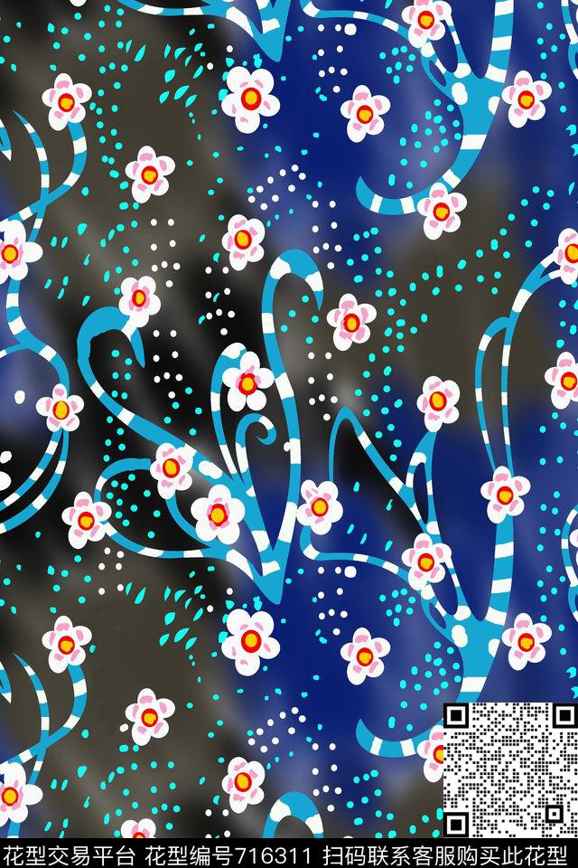 1-2#.jpg - 716311 - 花卉组合 浪漫花卉 乱花 - 传统印花花型 － 女装花型设计 － 瓦栏