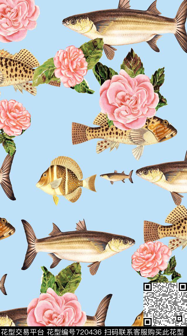 DG海洋风2.jpg - 720436 - 热带鱼 海洋 鱼 - 数码印花花型 － 女装花型设计 － 瓦栏