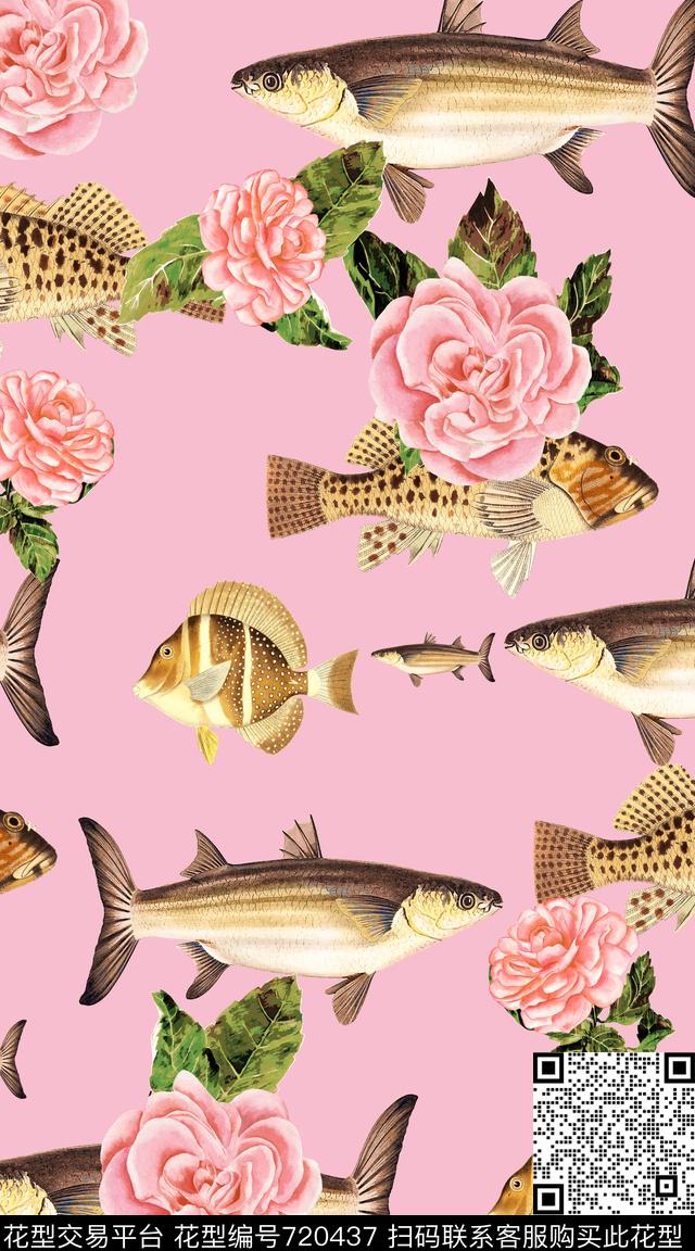 DG海洋风3.jpg - 720437 - 热带鱼 海洋 鱼 - 数码印花花型 － 女装花型设计 － 瓦栏