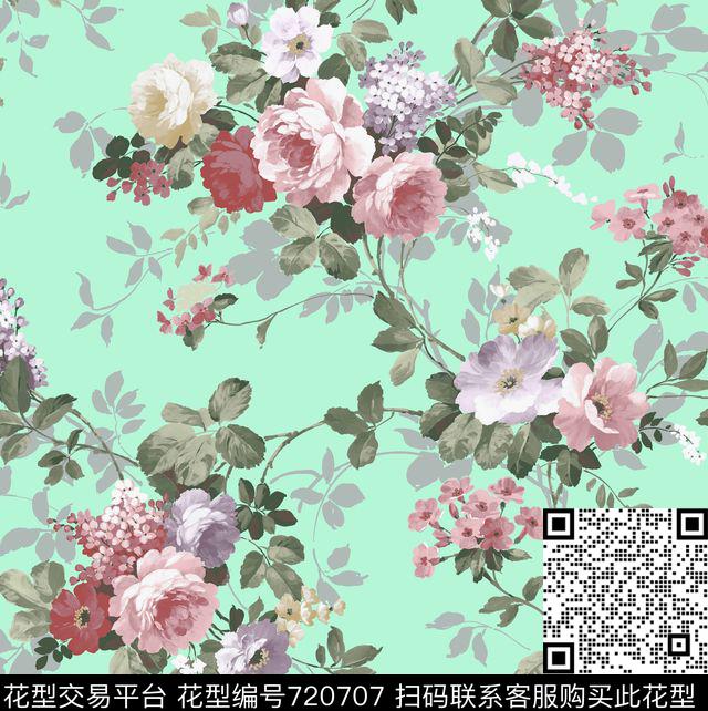 02.jpg - 720707 - 小碎花 玫瑰 大花 - 数码印花花型 － 女装花型设计 － 瓦栏
