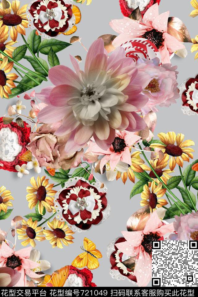 FY0646.jpg - 721049 - 花朵 花卉 大花 - 数码印花花型 － 女装花型设计 － 瓦栏