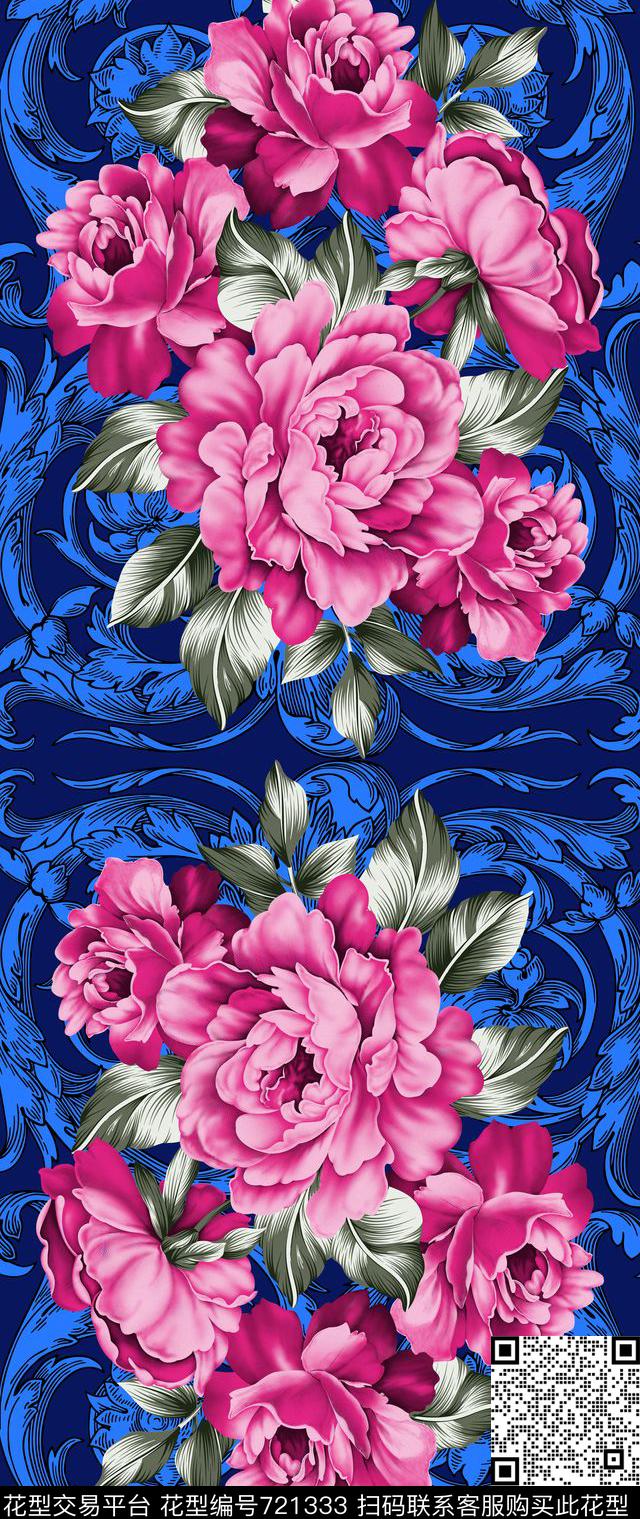 20161012.jpg - 721333 - 花卉 丝巾长巾 欧式 - 传统印花花型 － 长巾花型设计 － 瓦栏