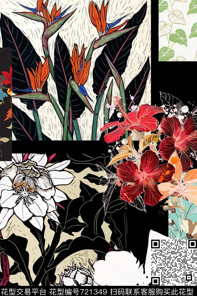 画展.jpg - 721349 - 植物纹 女装 大花 - 传统印花花型 － 女装花型设计 － 瓦栏