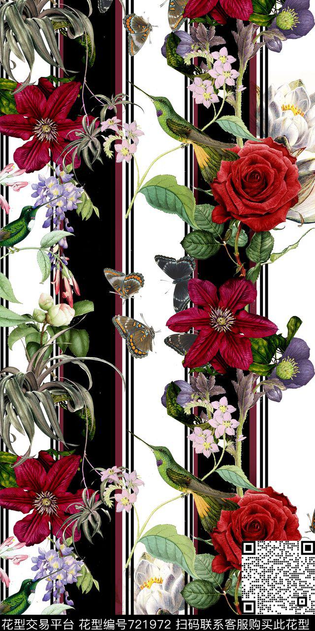 cf-610-13-01.jpg - 721972 - 花朵 花卉 几何 - 数码印花花型 － 女装花型设计 － 瓦栏