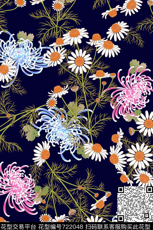 0610-13-02 a.jpg - 722048 - 流行时尚 雏菊 花卉 - 传统印花花型 － 女装花型设计 － 瓦栏