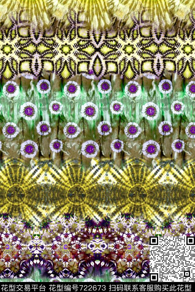 CY-10100 C2.jpg - 722673 - 牡丹 抽象 波西米亚风 - 数码印花花型 － 女装花型设计 － 瓦栏