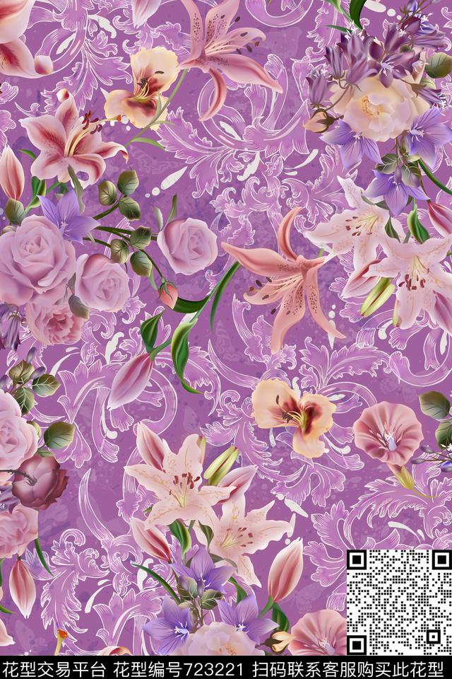 M17.2.jpg - 723221 - 2017 romantic flowers - 数码印花花型 － 女装花型设计 － 瓦栏
